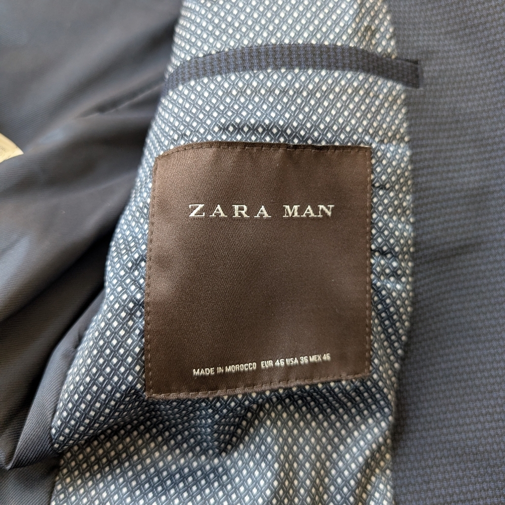 Zara Navy Lined Blazer - Picture 9 of 14